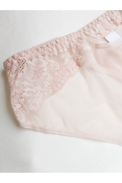 Комбинированные прозрачные трусы из сетки и кружева Frank&Co 21648 серебристый_пион - фото 5