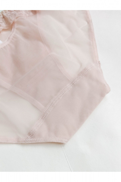 Комбинированные прозрачные трусы из сетки и кружева Frank&Co 21648 серебристый_пион - фото 4