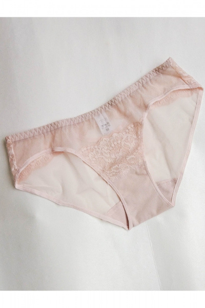 Комбинированные прозрачные трусы из сетки и кружева Frank&Co 21648 серебристый_пион - фото 3