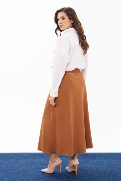 Белая деловая блузка с вышивкой и кокеткой Панда 11840 белый - фото 6