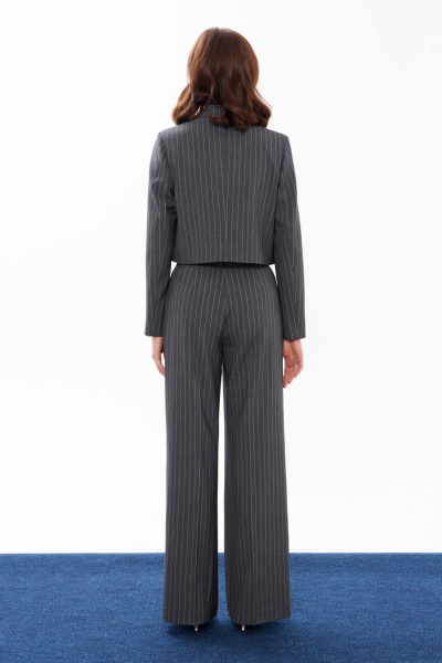 Традиционные серые прямые брюки из смесовой ткани Панда 12763 серый - фото 3