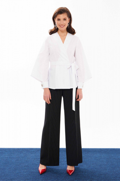 Черные классические брюки со вставками и вытачками Панда 12763 черный - фото 11