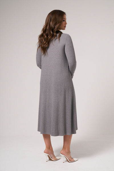 Платье трапеция из трикотажа для демисезона Панда 128787w серый - фото 5