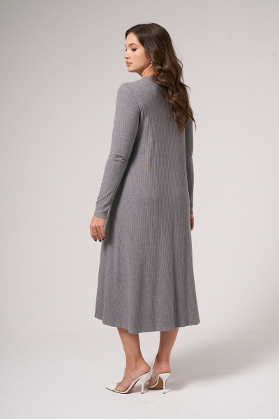 Платье трапеция из трикотажа для демисезона Панда 128787w серый - фото 6