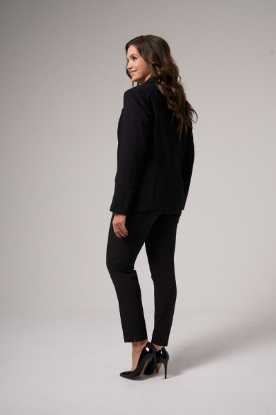 Жакет черный деловой из текстиля Панда 150630w черный - фото 4