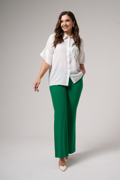 Зеленые брюки из текстиля с прорезными карманами Панда 156260w зеленый - фото 2