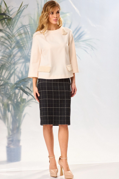 Жакет и юбка в деловом стиле из трикотажа Laikony L-822/25 - фото 1