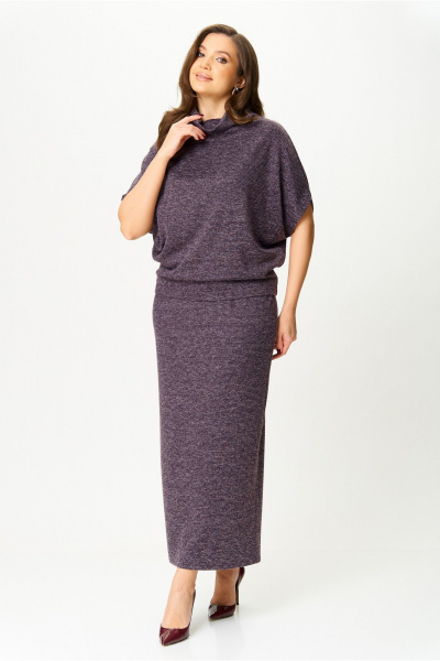 Бежевый жакет из буклированного трикотажа и прямая юбка AXXA 26152 А - фото 7