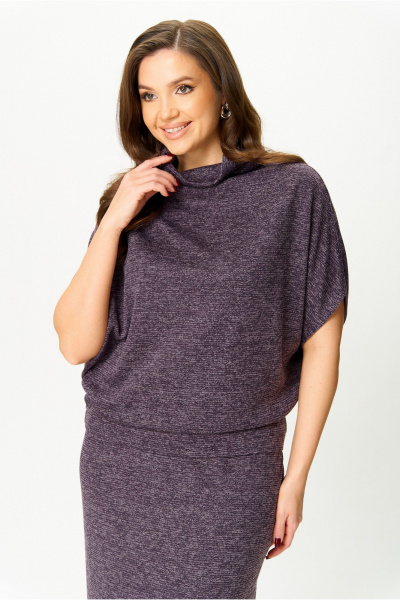 Бежевый жакет из буклированного трикотажа и прямая юбка AXXA 26152 А - фото 6