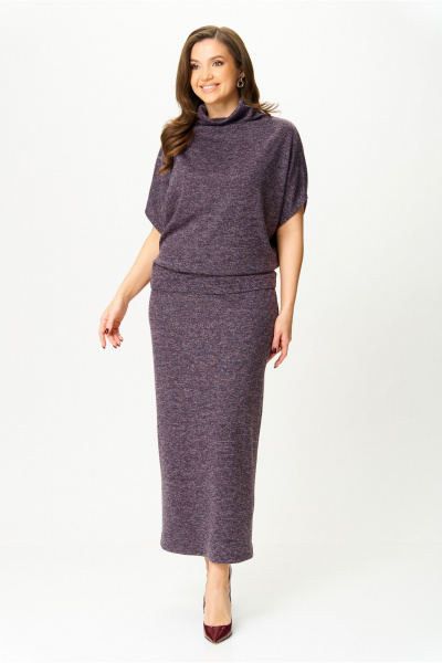 Бежевый жакет из буклированного трикотажа и прямая юбка AXXA 26152 А - фото 5