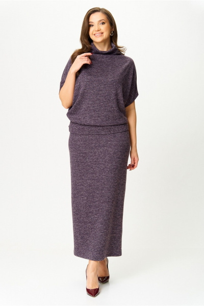 Бежевый жакет из буклированного трикотажа и прямая юбка AXXA 26152 А - фото 2