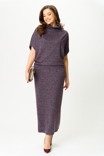 Бежевый жакет из буклированного трикотажа и прямая юбка AXXA 26152 А - фото 4