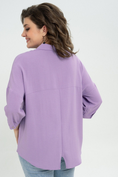 Блуза из текстиля в фиолетовом стиле кэжуал Пинск-Стиль 3076 сиреневый - фото 9