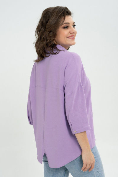 Блуза из текстиля в фиолетовом стиле кэжуал Пинск-Стиль 3076 сиреневый - фото 8