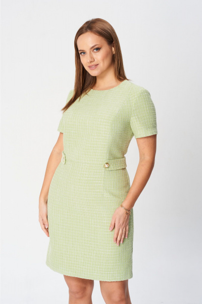 Платье с рельефами и пуговицами, выше колена MarSo 2408-Р светло-зеленый - фото 7