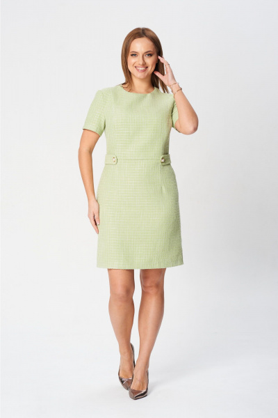 Платье с рельефами и пуговицами, выше колена MarSo 2408-Р светло-зеленый - фото 4