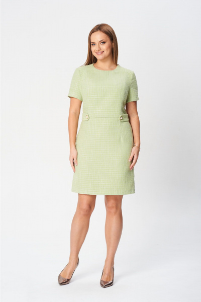 Платье с рельефами и пуговицами, выше колена MarSo 2408-Р светло-зеленый - фото 3