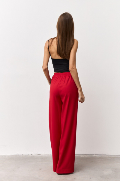 Костюм жакет и брюки в деловом стиле из вискозы Luitui R4049 красный - фото 4