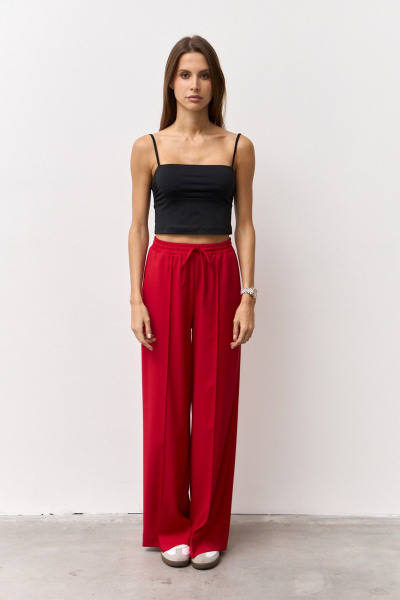 Костюм жакет и брюки в деловом стиле из вискозы Luitui R4049 красный - фото 3