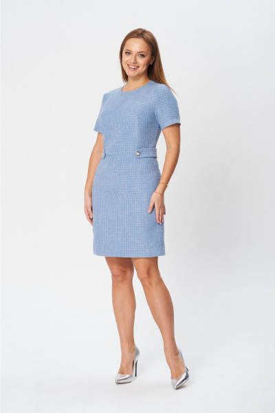 Платье с рельефами и пуговицами, выше колена MarSo 2408-Р серо-голубой - фото 3