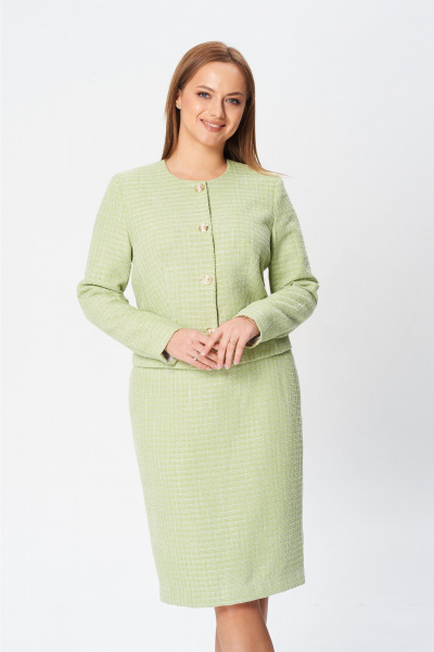 Платье и юбка в стиле классика из текстиля MarSo 2432 светло-зеленый - фото 3