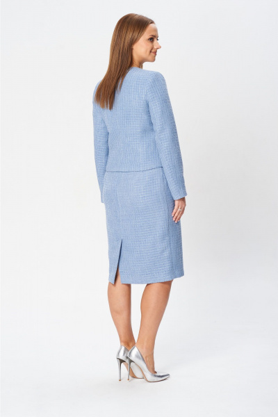 Классический жакет и юбка из текстиля для делового стиля MarSo 2432 серо-голубой - фото 2