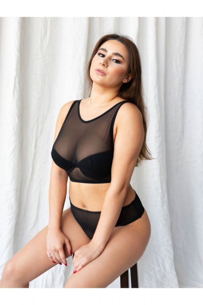 Высокие стринги из гладкой микрофибры с хлопковой ластовицей Frank&Co 21256 черный - фото 8