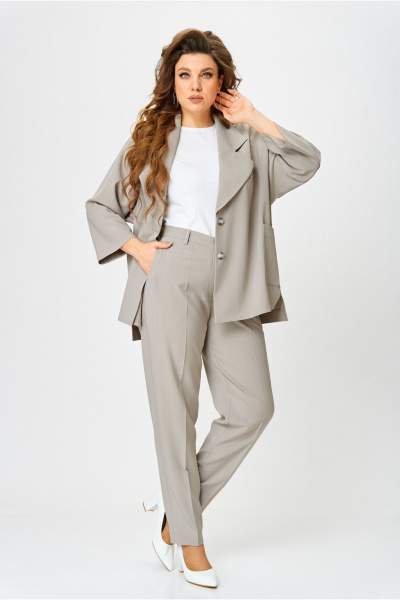 Брюки и жакет из текстиля в классическом стиле Danaida 2240 бежевый - фото 4
