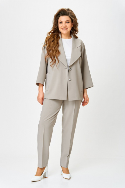 Брюки и жакет из текстиля в классическом стиле Danaida 2240 бежевый - фото 2