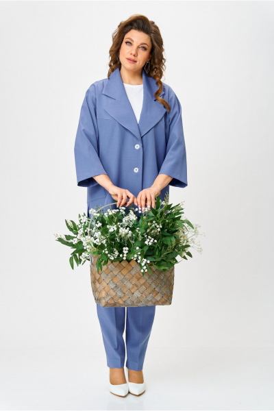 Брюки и жакет из текстиля с свободным кроем Danaida 2240 деним - фото 14