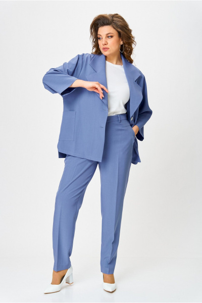 Брюки и жакет из текстиля с свободным кроем Danaida 2240 деним - фото 9