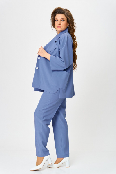 Брюки и жакет из текстиля с свободным кроем Danaida 2240 деним - фото 8