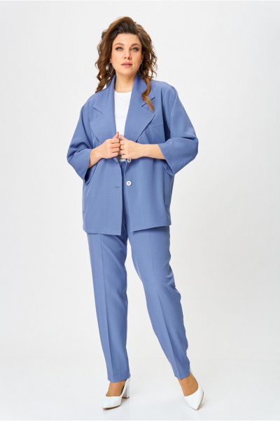 Брюки и жакет из текстиля с свободным кроем Danaida 2240 деним - фото 7