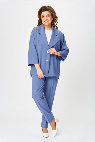 Брюки и жакет из текстиля с свободным кроем Danaida 2240 деним - фото 4