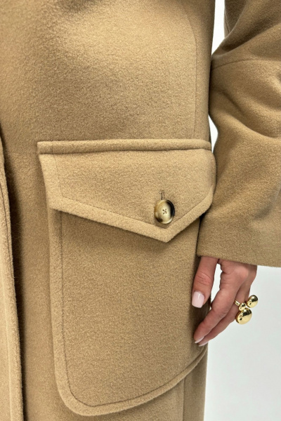 Полупальто из шерсти с двубортной застежкой Allma C-07-21 мокко - фото 6