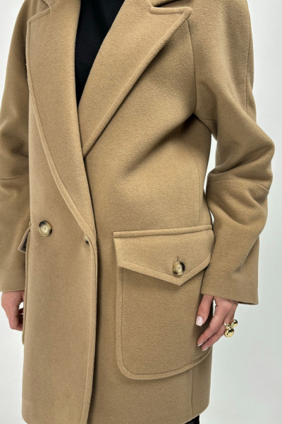 Полупальто из шерсти с двубортной застежкой Allma C-07-21 мокко - фото 4