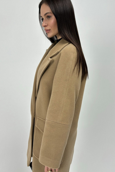 Полупальто из шерсти с двубортной застежкой Allma C-07-21 мокко - фото 3