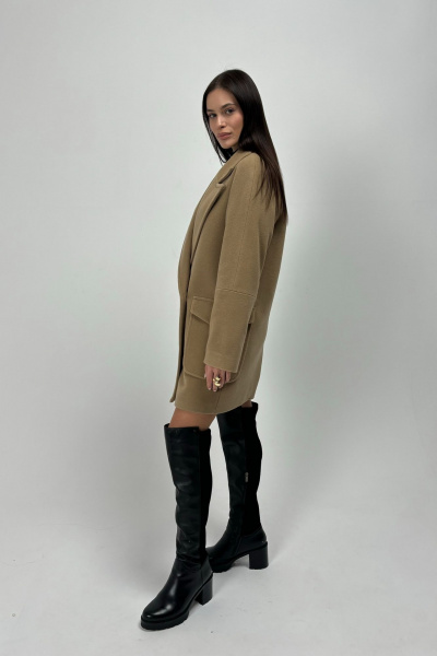 Полупальто из шерсти с двубортной застежкой Allma C-07-21 мокко - фото 2