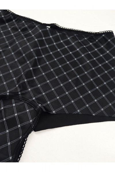 Трусы шорты из гладкой микрофибры с хлопковой ластовицей Frank&Co 25257 черный - фото 6