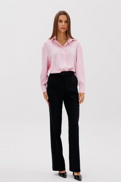 Деловые брюки прямого кроя из матовой атласной ткани THE NAME 2376 - фото 1