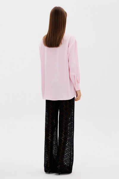 Трикотажные расклешенные брюки на резинке в черном цвете THE NAME 2380 черный - фото 6