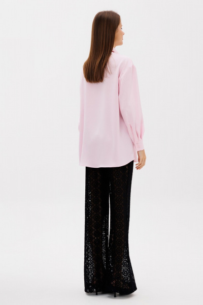 Трикотажные расклешенные брюки на резинке в черном цвете THE NAME 2380 черный - фото 5