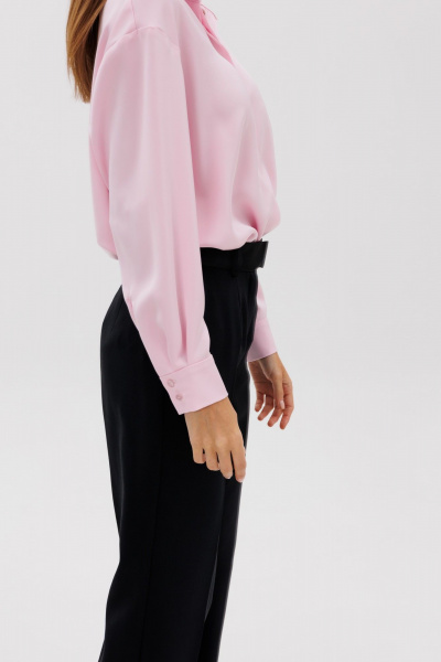 Блуза из атласа в нежно-розовом цвете свободный крой THE NAME 2381 розовый - фото 6