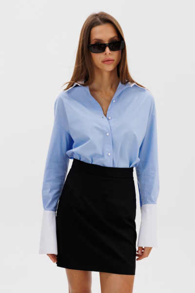 Деловая черная юбка прилегающего силуэта на подкладке THE NAME 2283 черный - фото 6