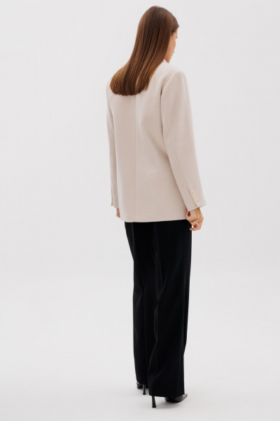 Пальтовый жакет-пиджак в бежевом цвете на кнопках THE NAME 2339 бежевый - фото 4