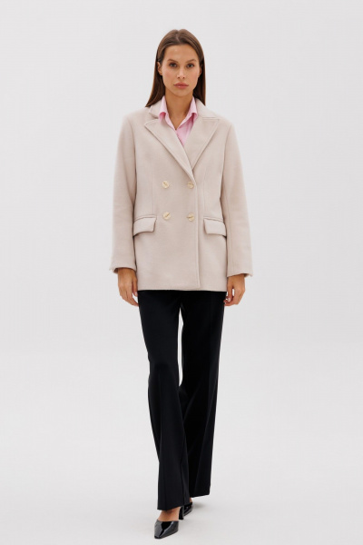 Пальтовый жакет-пиджак в бежевом цвете на кнопках THE NAME 2339 бежевый - фото 1