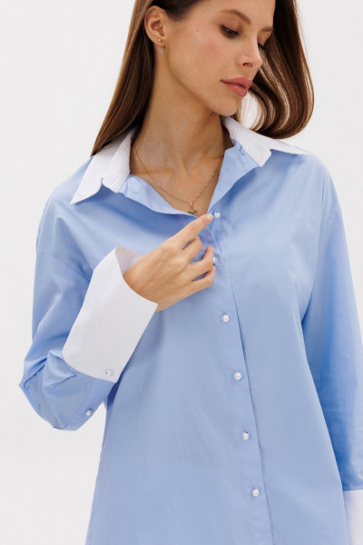 Рубашка свободного кроя с отложным воротником THE NAME 2344 - фото 3