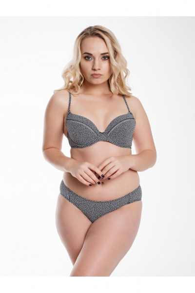 Купальник белый/черный с формованой чашкой и плавками Frank&Co 41210 черный_белый - фото 3