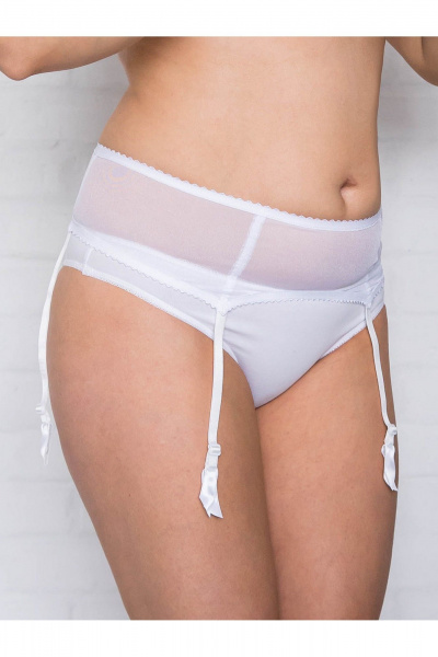 Белый пояс для чулок из турсетки Frank&Co 51103 - фото 3