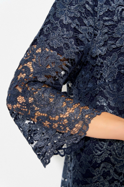 Нарядный кружевной кардиган с витонами и красивым переливом Fita 20592 темно-синий - фото 6